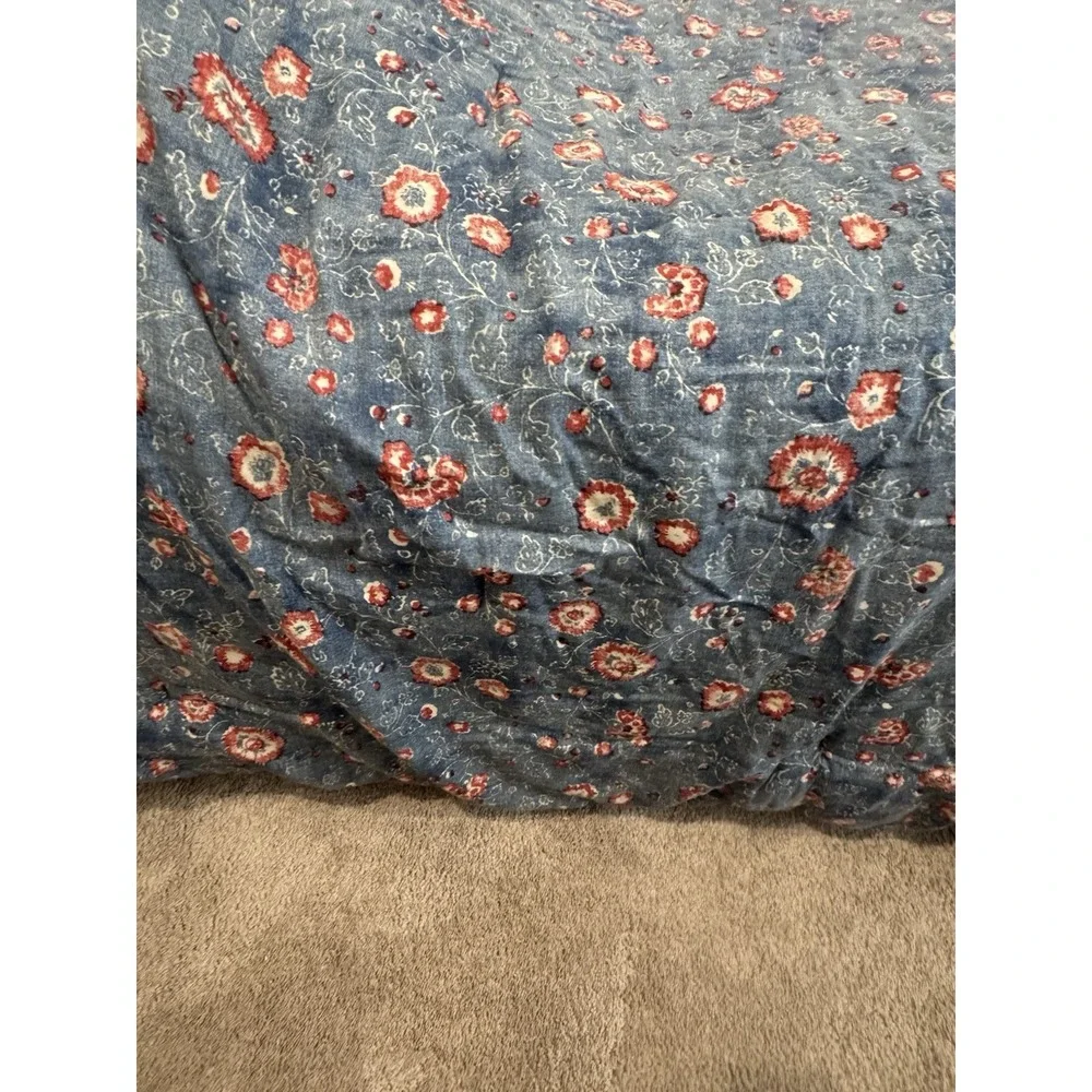 Ralph Lauren Indigo Traveler King Cotton Comforter Floral Cottagecore